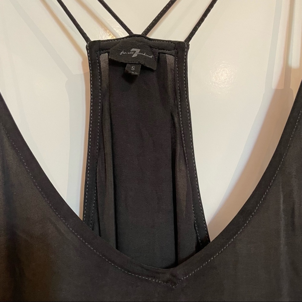 7 For All Mankind Charcoal Double Strap Camisole (Small) - Picture 3 of 11